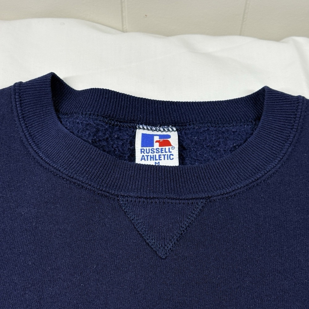 Vintage Russell Athletic UCLA Spell Out Crewneck Sweatshirt Size M USA 90s Navy - Picture 9 of 13